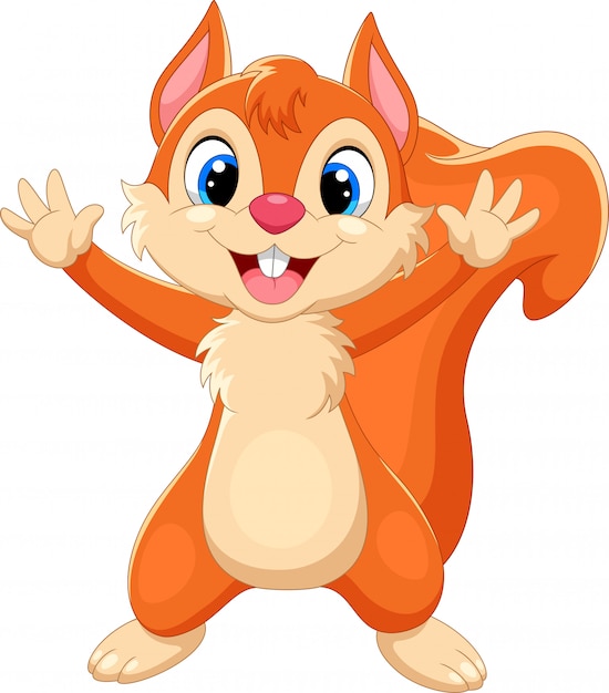 Cartoon happy squirrel