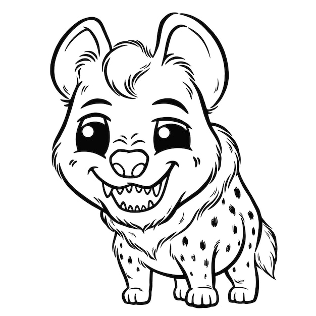 Cartoon Hyena - Coloring book for kids