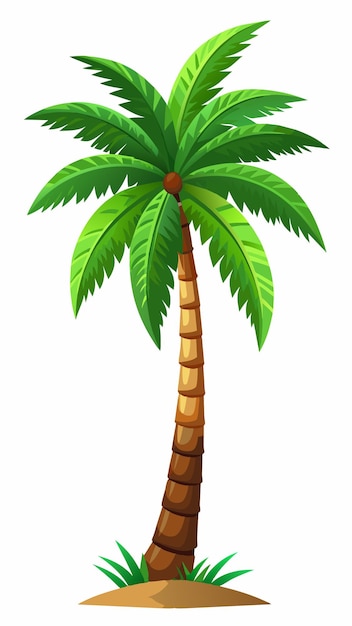 a cartoon illustration of a palm tree with a white background