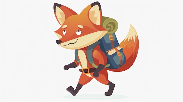 cartoon image of a fox with a backpack and a backpack