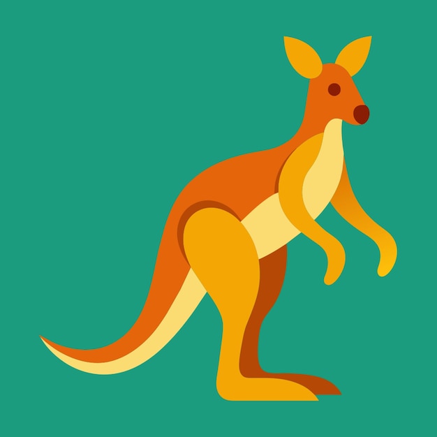 Vector a cartoon of a kangaroo with a white stripe on its back