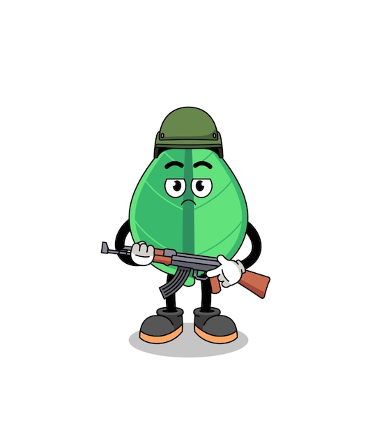 Cartoon of leaf soldier