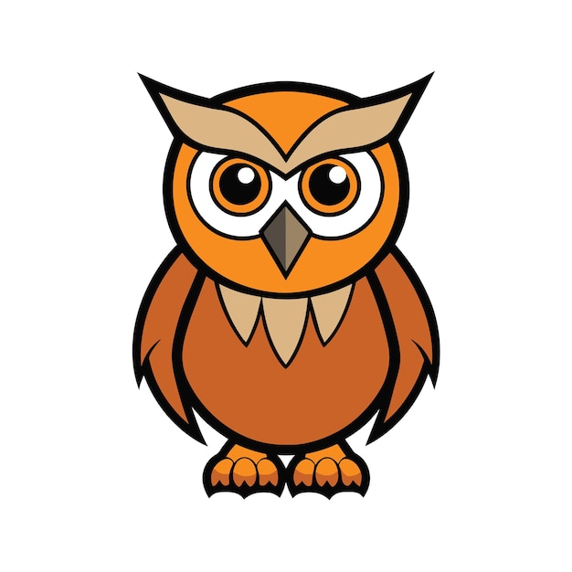 a cartoon owl with big eyes and a white background