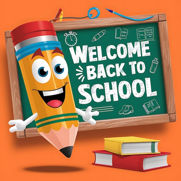 A cartoon picture with the words back to school vector illustration