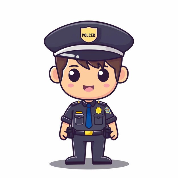 Vector a cartoon of a police officer with a police uniform on