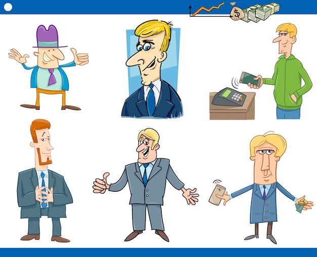 Cartoon set of businessmen