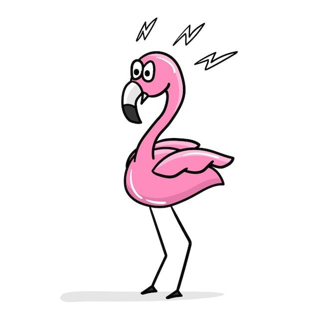 Cartoon shocked flamingo flamingo Cute flamingo Emotion stickers Surprise