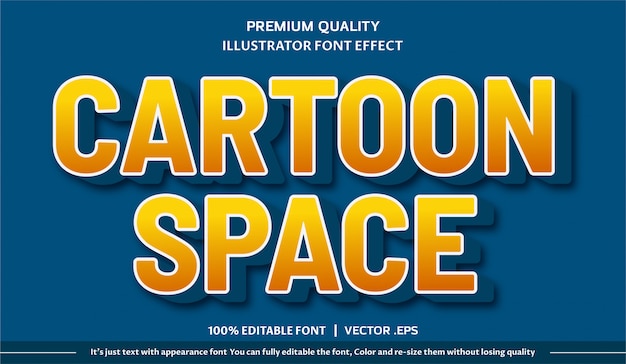 Cartoon space font effect