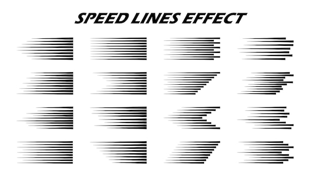 Vector cartoon speed lines high speed movement