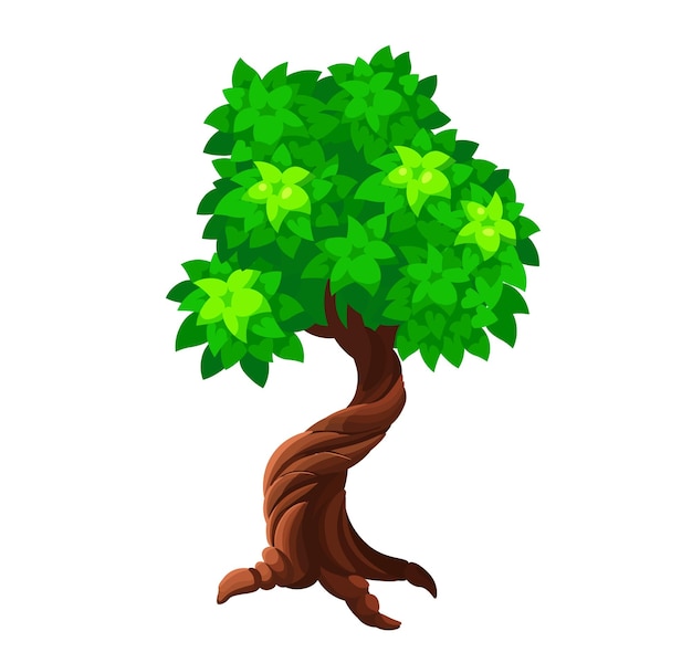 Cartoon tree. Cartoon style. Vector illustration