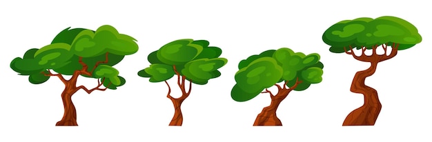 Cartoon trees vector set