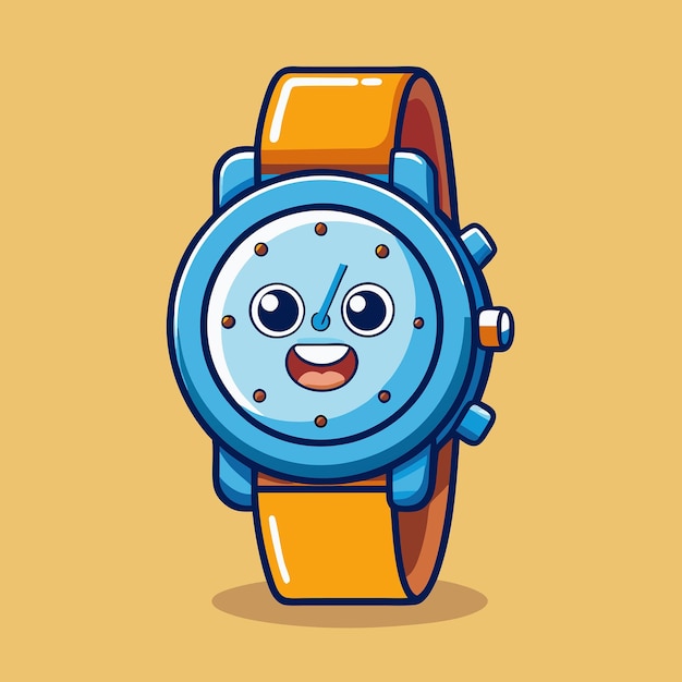 Vector cartoonish wristwatch icon depicting timekeeping device