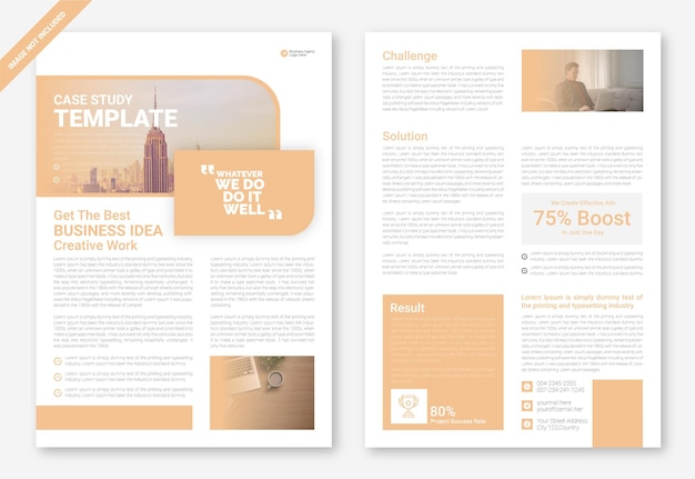 Vector case study layout template