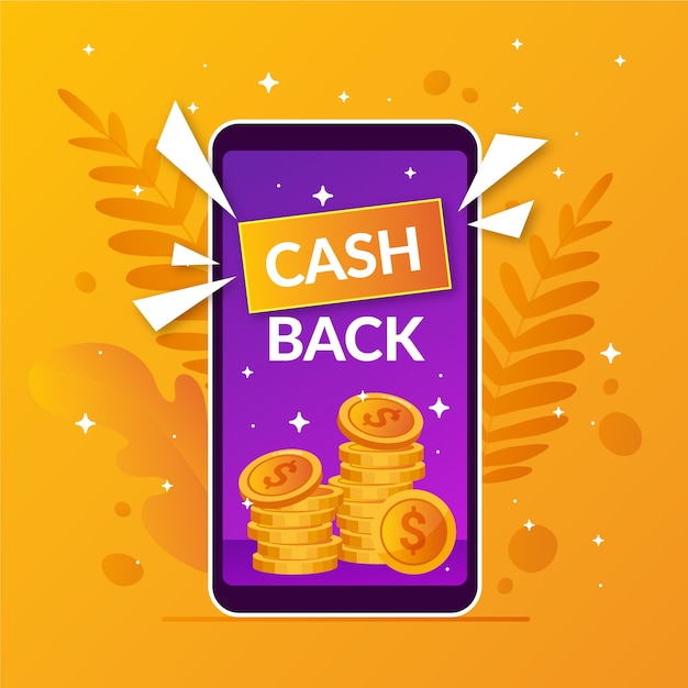 Vector cash back in flat design