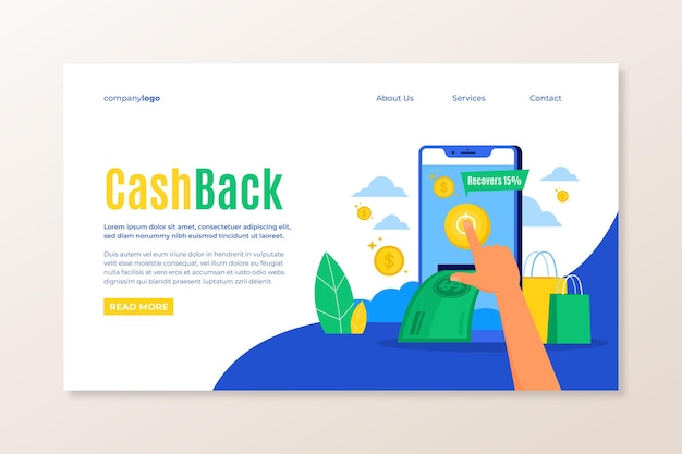 Cashback concept - landing page