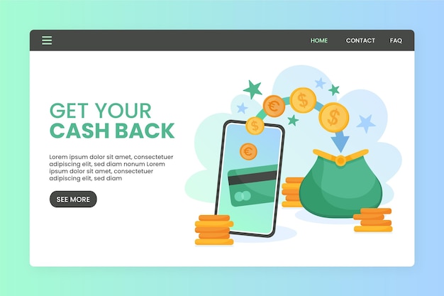 Cashback concept - landing page