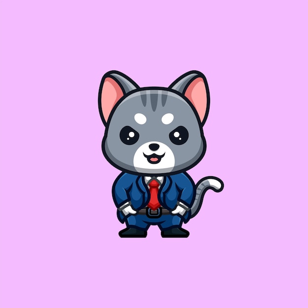 Cat Cute Animal Kawaii Mascot Logo