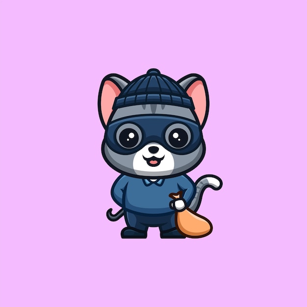 Cat Cute Animal Kawaii Mascot Logo