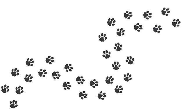 Vector cat footprints path