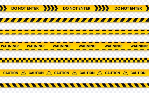 Caution tape set, do not enter yellow ribbon.