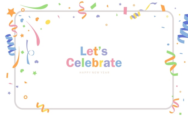 Vector celebrate party background with confettiglittervector illustration for postcardbanner