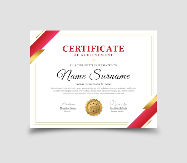 Vector certificate design template