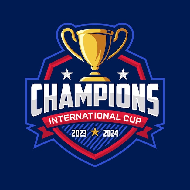 Vector champions sports league emblem badge logo design vector template