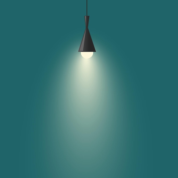 Vector chandelier deep sea green background