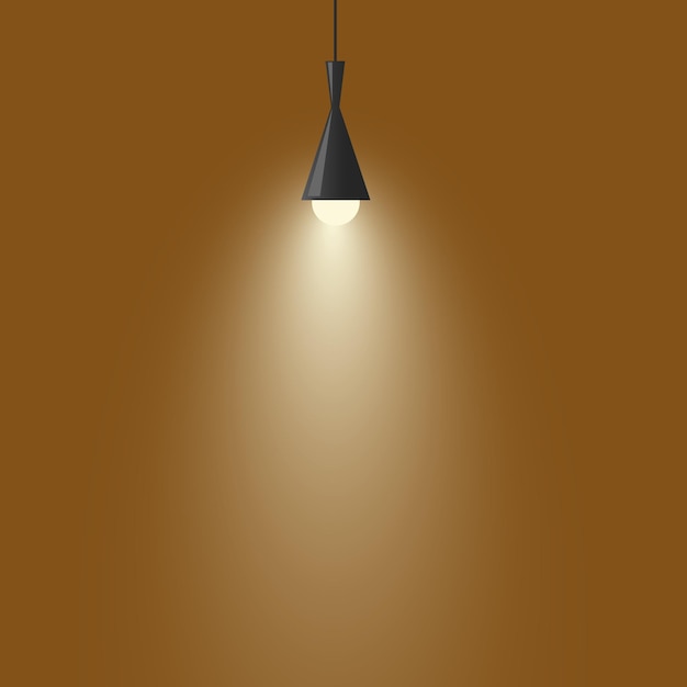 Vector chandelier lamp brown background