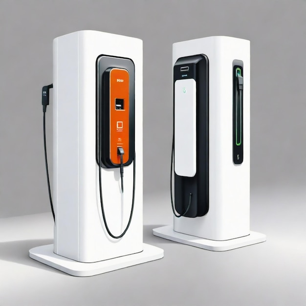 Vector charging station detailed vector set