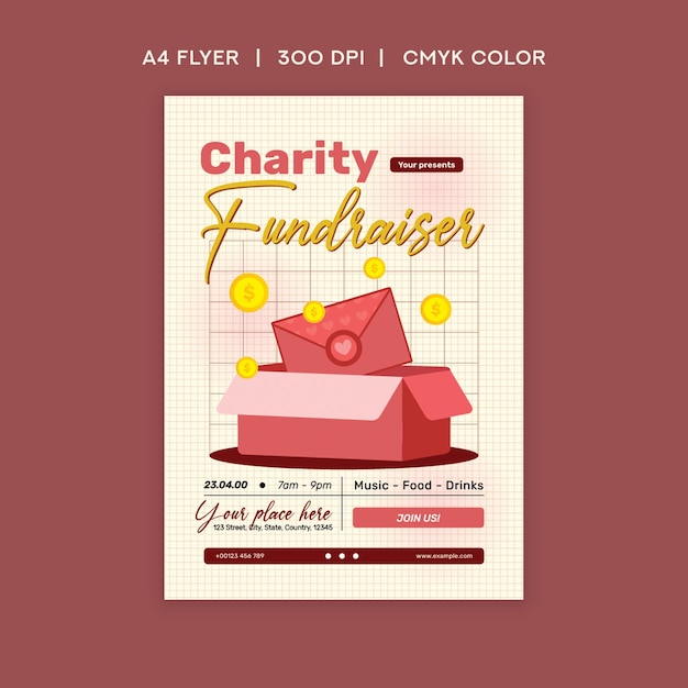 Vector charity fundraiser flyer