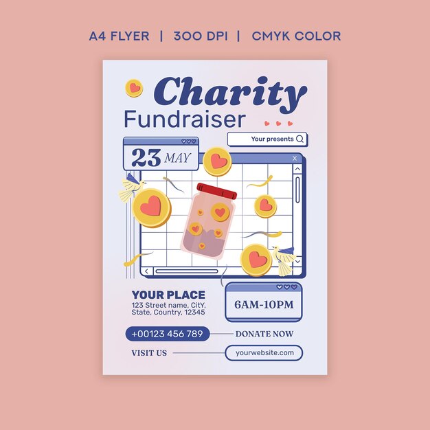 Vector charity fundraiser flyer