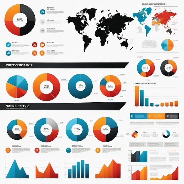 a chart of various colored logos including a diagram of the united states