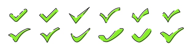 Check mark yes sign checkmark set illustration