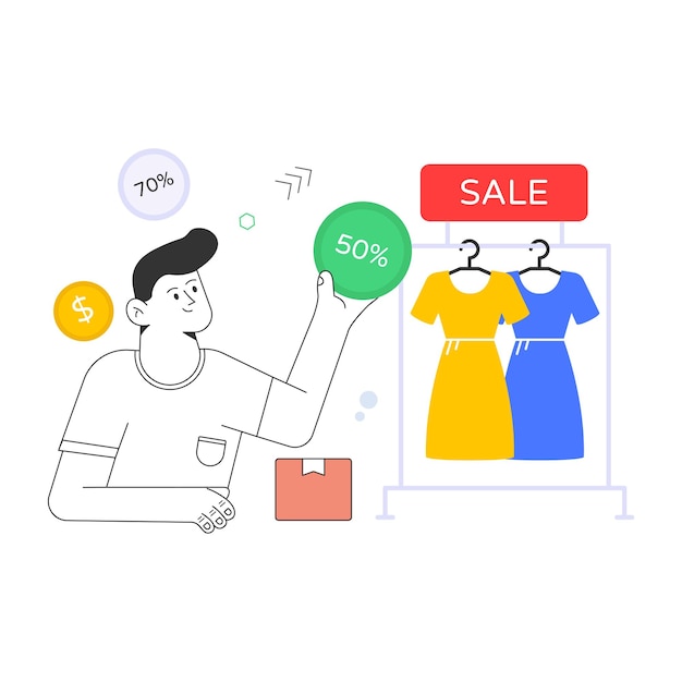 Check out flat illustration of clothing discount