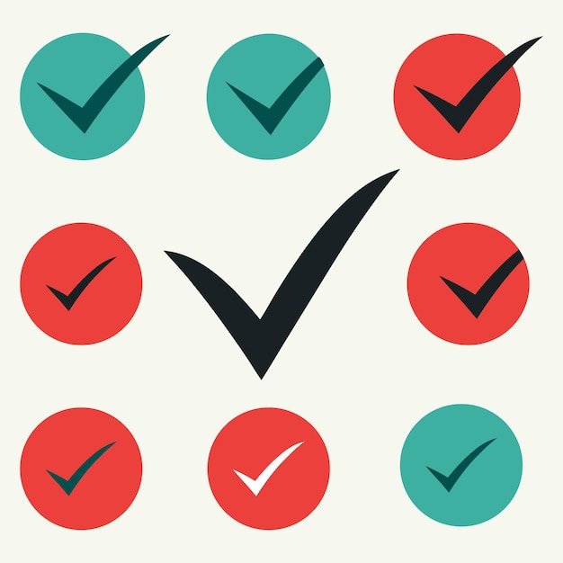 Vector checkmark icon set