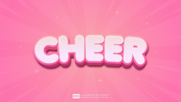 Cheer редактируемый 3D шрифт с текстовым эффектом