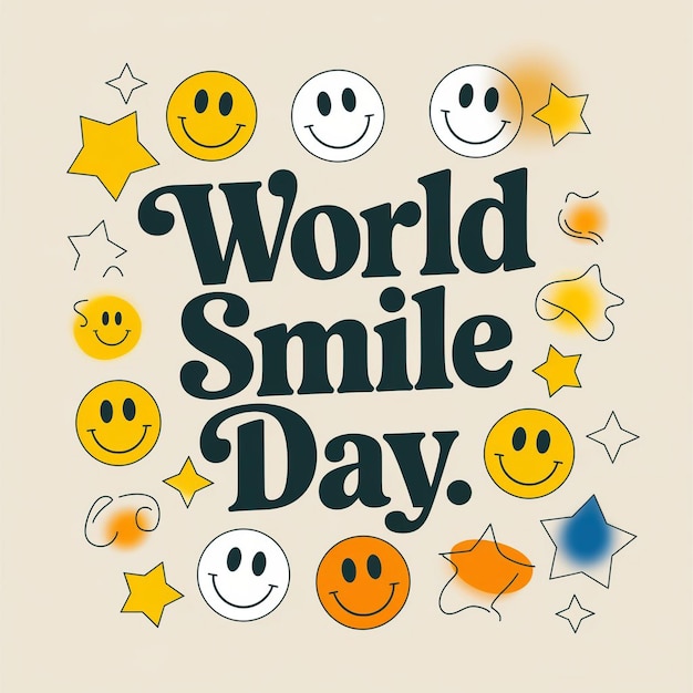 Vector cheerful and vibrant graphic design celebrating world smile day