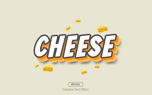 Cheese editable text effect. Vector illustration