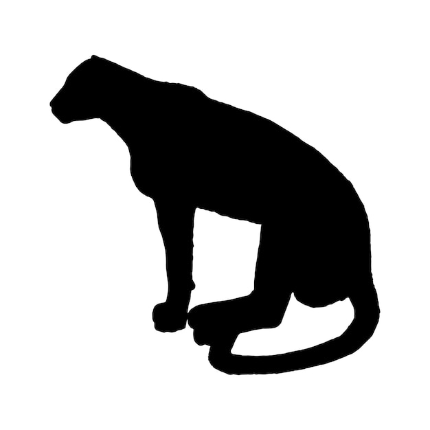 cheetah silhouette vector black color on white background