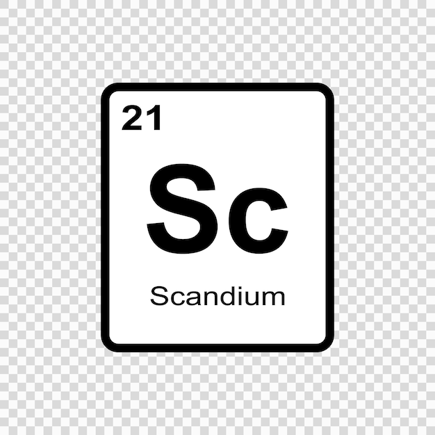 Chemical element Scandium Vector illustration