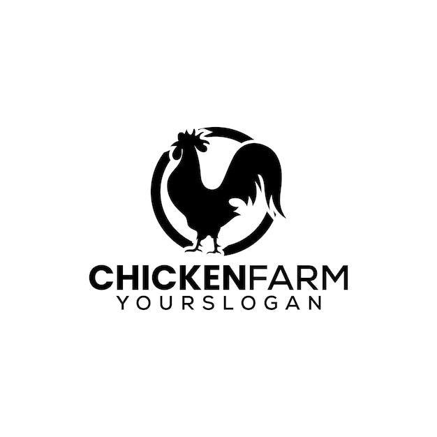 Chicken farm logo design template