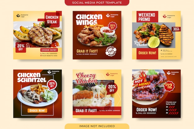 Chicken menu social media post template