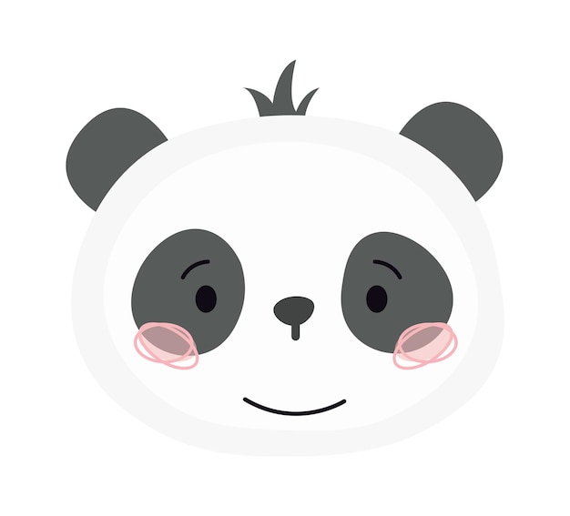 Childish Panda Cartoon Cute Animal Vector illustration