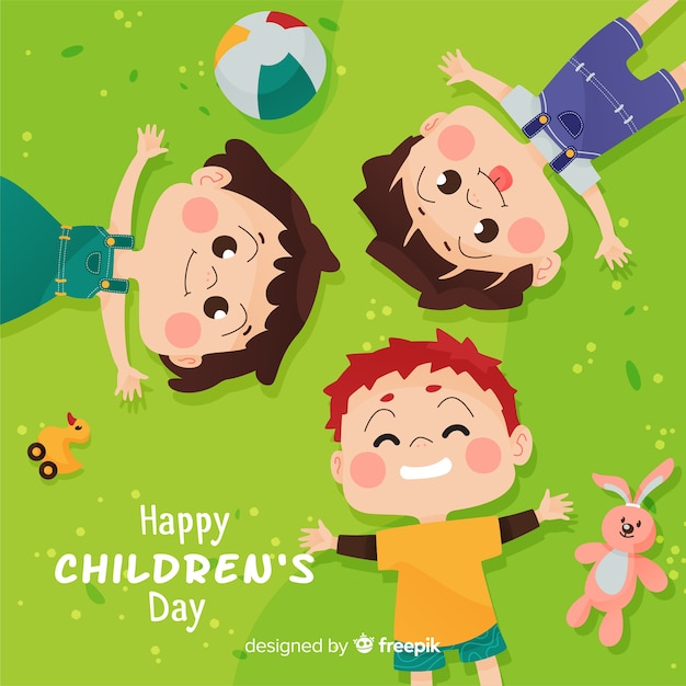 Vector children day concept in flat design