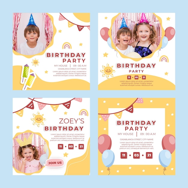 Children's birthday instagram posts