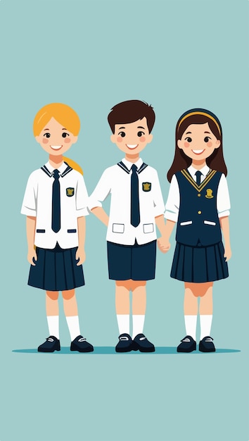 Vector children in school uniform vector