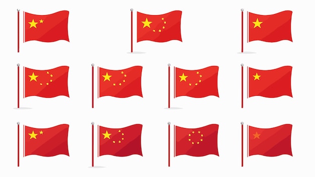 Vector china flag with various shapes vector eps design