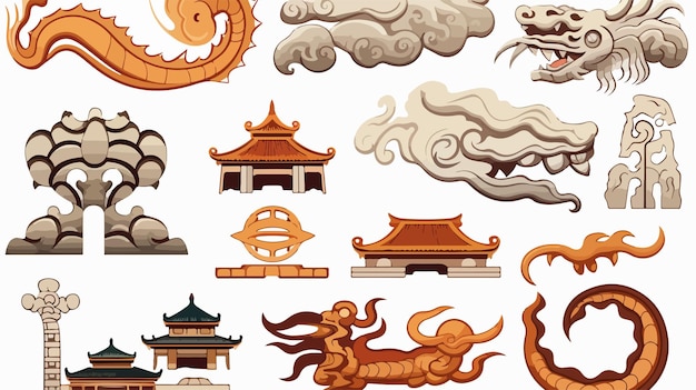 Vector chinese design elements collection