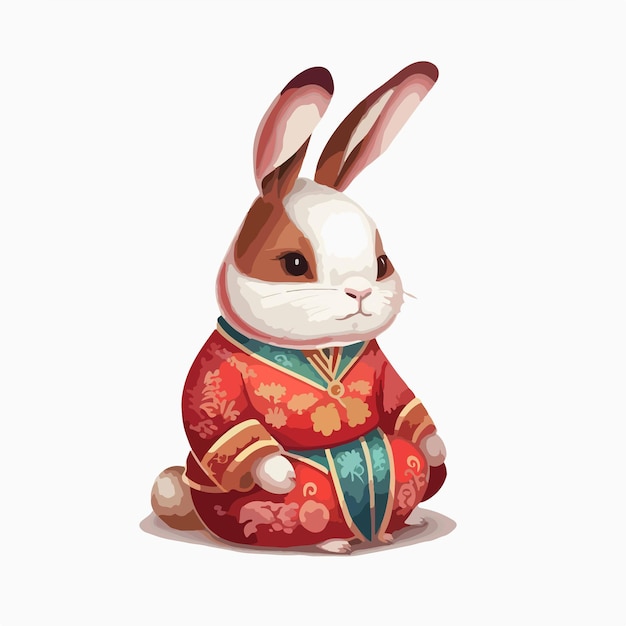 Chinese Happy new year 2023 with cute rabbit. Animal holidays cartoon character